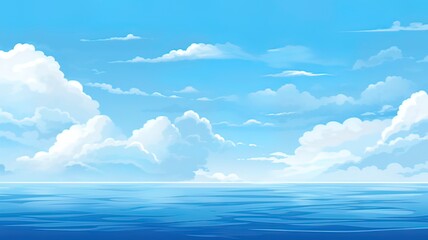 Sticker - minimalistic ocean banner for youtube channel