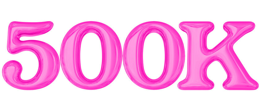 500K Follower Pink 3d Number 