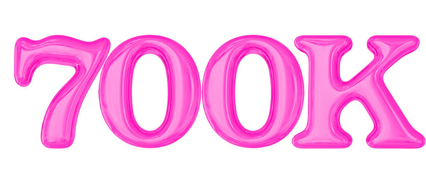 700K Follower Pink 3d Number 