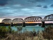 bridge over the river sunset