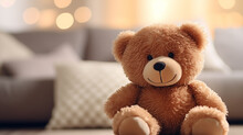 Toy Teddy Bear Doll On Cozy Background Picture
