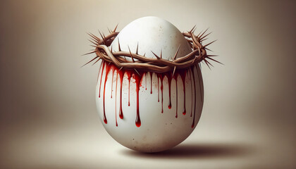 Wall Mural - Crown of Thorns: The Easter Egg of Sacrifice and Redemption.