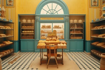 Canvas Print - vintage bakery store design