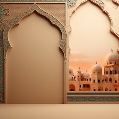 Poster - flat simple Islamic ornament background