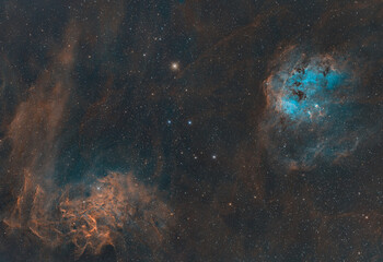 Wall Mural - flaming star and tadpole nebula 3