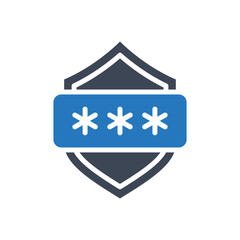 Sticker - Password security protection vector icon