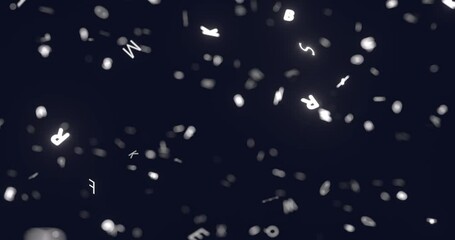 Poster - 4k Resolution Video: Idea Sign Appears Among the Flying Letters on a black background with Alpha Matte
