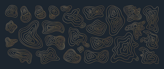 Wall Mural - topographic map pattern set vector. luxury abstract mountain terrain map background with abstract sh