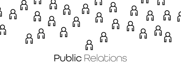 Public Relations card on white background