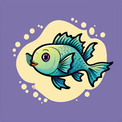 molly fish vector logo sticker 2d