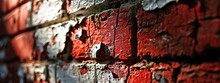 Red Brick Wall With Chipped Paint