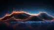 © zenith - 3d rendering of abstract digital landscape with flowing particles and depth of field