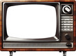 © Semper Fidelis - Retro TV on legs with a transparent screen. Buttons and switches. Transparent isolated background