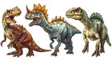 Fototapeta Dinusie - Set of Dinosaurs Illustration