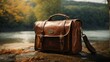 old suitcase on the road