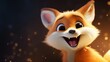 Illustration of happy orange fox, smile
