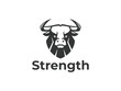 head bull logo vector icon illustration, logo template