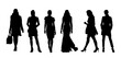 silhouette collection of slim fashionable woman in glamour style
