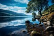 Loch ness lake. Nature water. Generate Ai