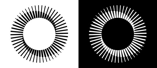 Fototapete - Abstract background with lines in circle. Art design spiral as logo or icon. A black figure on a white background and an equally white figure on the black side.