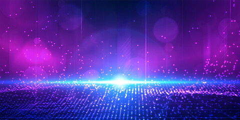 digital technology futuristic ai big data blue purple background, internet network connection, abstr