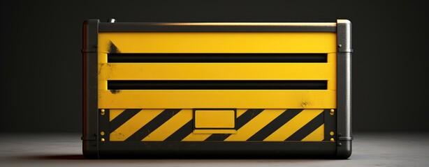 Sticker - A cautionary yellow and black box with a warning sign. Generative AI.