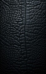 Wall Mural - A textured black leather background with cracks, adding an elegant touch to any design. Generative AI.