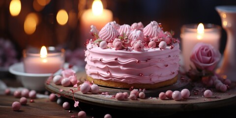 Canvas Print - birthday cake with candles