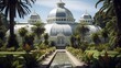 Domes of Conservatory of Flowers in Golden Gate Park: A breathtaking view of the beautiful botanical garden.