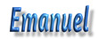 Emanuel - lettering - light blue color, embossed tubular font, transparent background, holiday party design, vector project		

