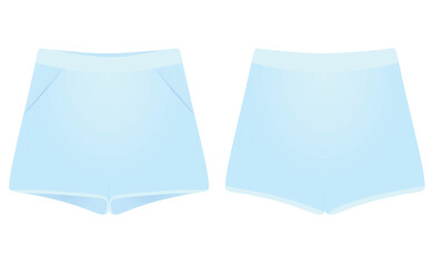 Canvas Print - Women blue shorts. vector illustration