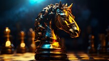 Golden Horse Piece In Chess