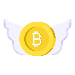 Poster - Perfect design icon of flying bitcoin  

