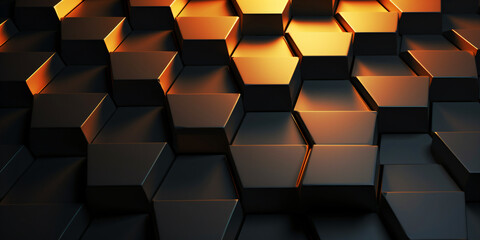 Wall Mural - gold black honeycomb wallpaper
