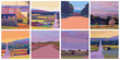© Louis - collection de paysages de campagne dans un style peinture en aplat pop art