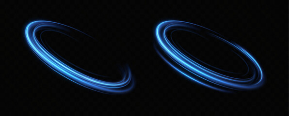 Aufkleber - 
Blue neon ring. Glowing circle. Glow effect. Round light frame. abstract light lines of movement and speedAbstract light lines of movement and speed. light blue ellipse.