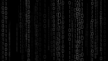 Cyberspace binary matrix digital bits 0 1 code technology rain. Digital futuristic abstract particles cyberspace background.