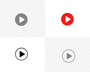 transparent red and black player button icon set for button signature play video sound player navigation on white transparent background vector eps10