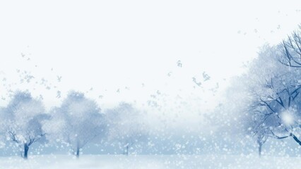 Sticker - Modern abstract natur winter background, low opacity, with empty copy space. winter spring snow png like style - Created using AI Generative Technology