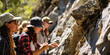 Students On Geology Field Trip Examine Rock Formations