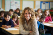 © Anastasiia - Engaging Teacher Leads Classroom With Students, Capturing Joyful Moment