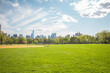 Central Park Lawn with the Skyline of New York City Manhatten in the Background