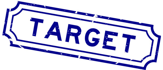 Wall Mural - Grunge blue target word rubber seal stamp on white background