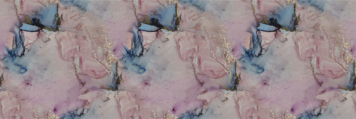 Marble Gold Art. Light Vector Texture. Lilac Water Color Watercolor. Blue Vector Ink Paint. Purple Marble Ink Background. Pink Abstract Watercolor. Luxury Seamless Template Violet Alcohol Ink Repeat.