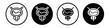 Prostate icon set. urinary inflammation vector symbol in black filled and outlined style.