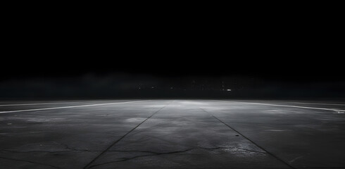 Poster - Rough textured surface with cracks in the grey concrete floor . Texture or background.