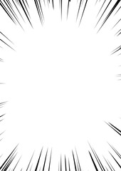 Wall Mural - 黒の集中線の背景　サンバースト　漫画　ベクター　バナー　