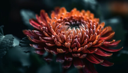 Wall Mural - Close up of a vibrant, multi colored daisy in a summer garden generated by AI