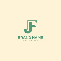 Monogram professional unique letter JF FJ logo design template. Initials Business logo.