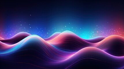 Wall Mural - futuristic, background, technology, abstract, network, line, light, connection, communication, future. hi-end image background abstract wave red, blue light for technology banner generate via AI.